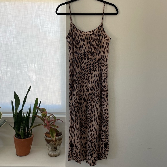 Figue 100% Silk Slip Cheetah Dress - Small - Picture 3 of 6